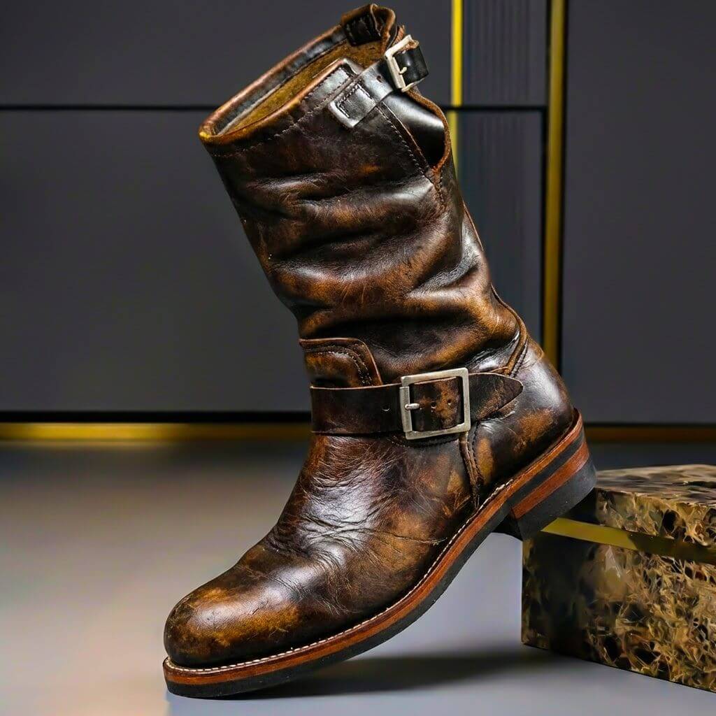 Herren Boots mit zwei Schnallen am Schaft