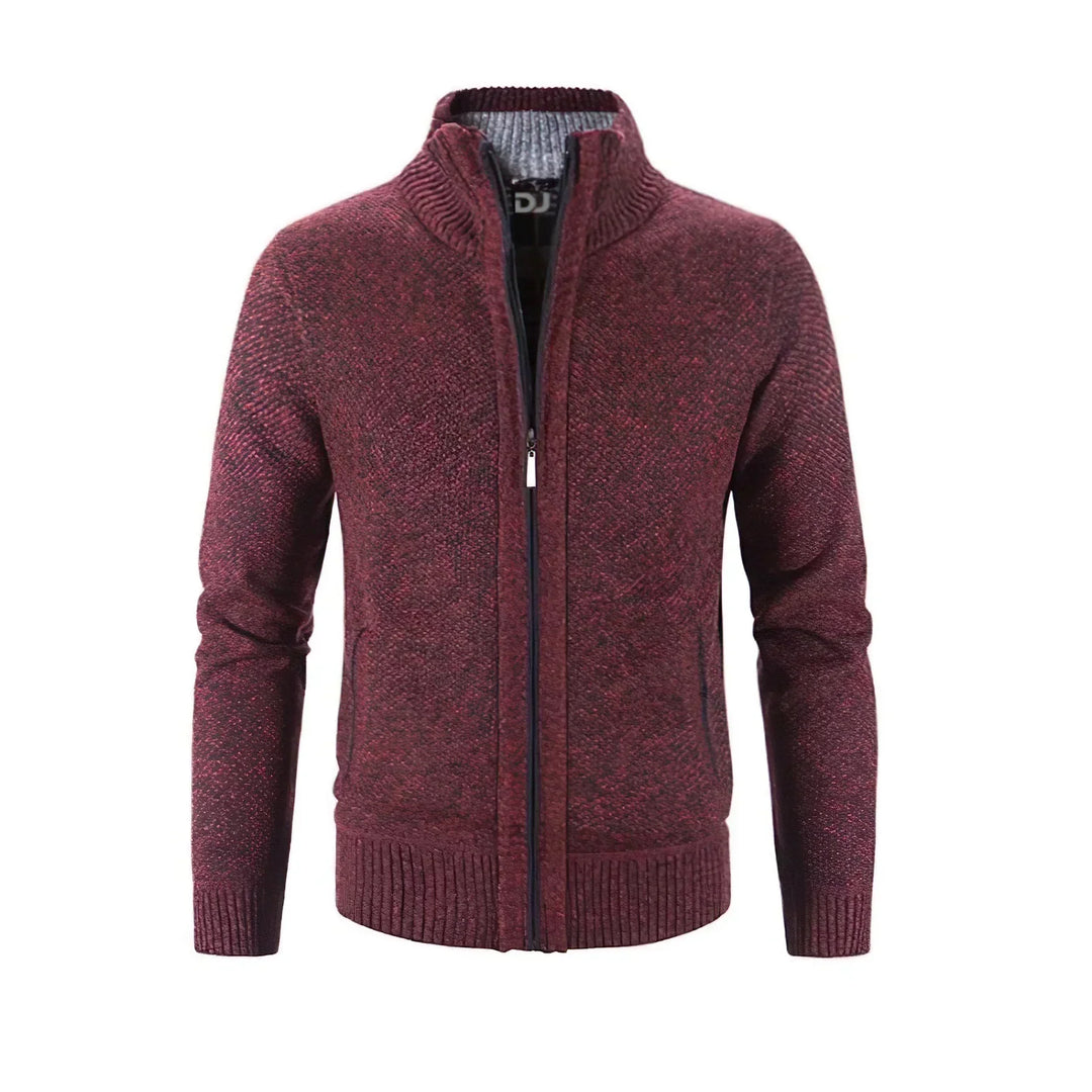 Herren Cardigan mit Reissverschluss für kalte Tage - Khaki