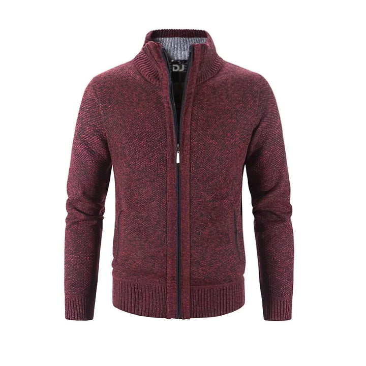 Herren Cardigan mit Reissverschluss für kalte Tage - Khaki