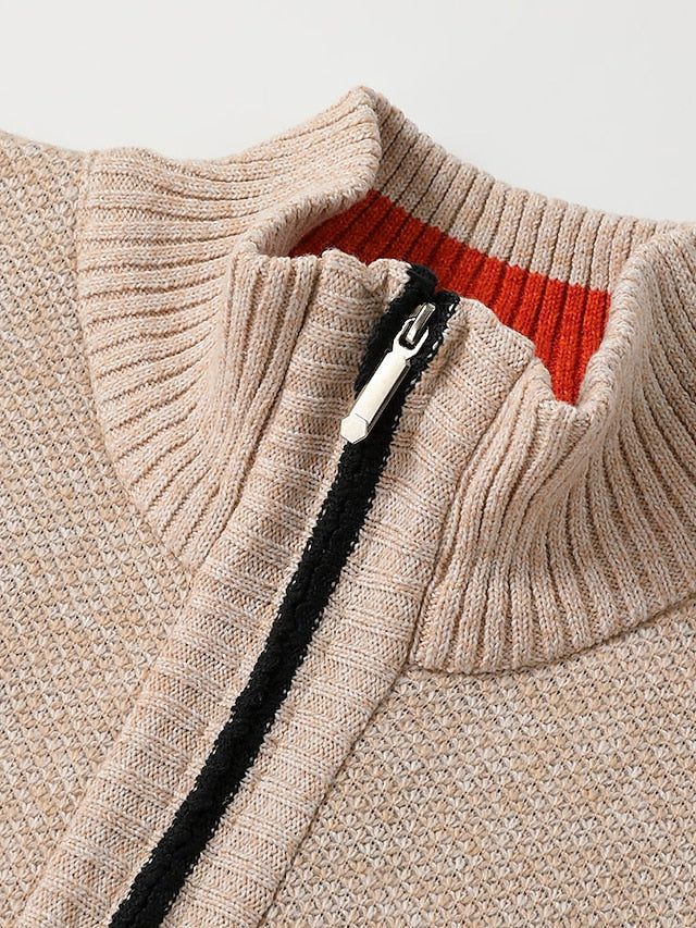 Herren Cardigan mit Reissverschluss für kalte Tage - Schwarz