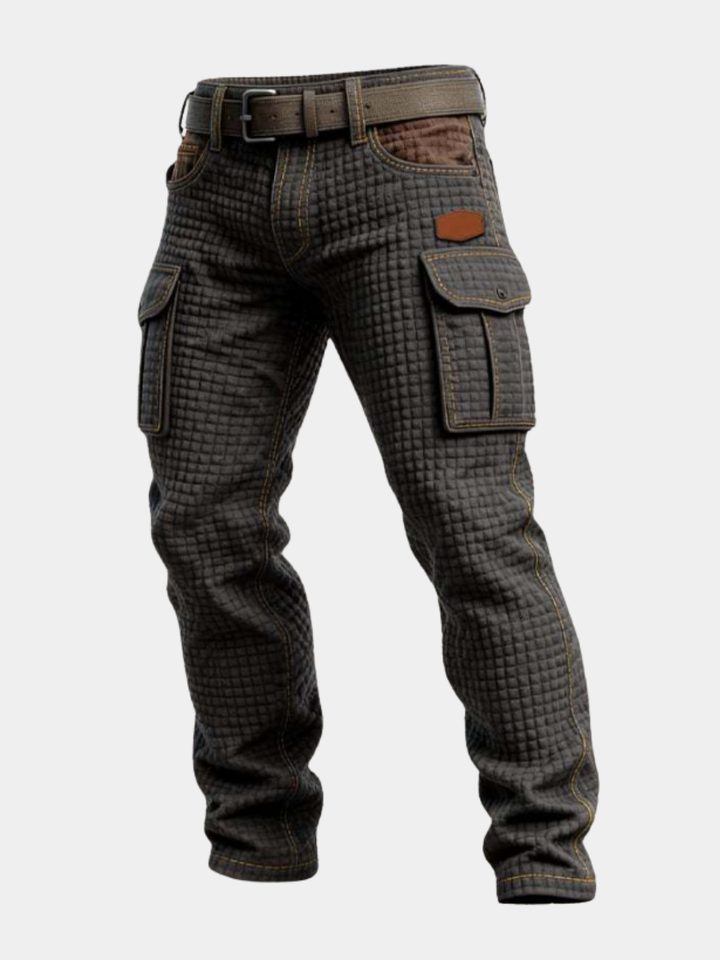 Herren Cargo-Jeans Steppoptik Relaxed Fit Mehrere Taschen