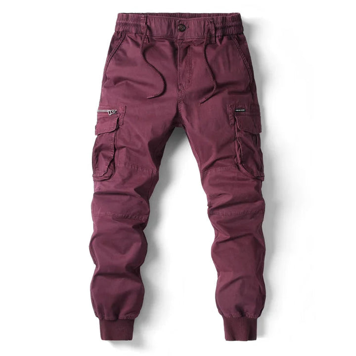 Herren Cargo-Jogginghose Tapered Kordelzug Mehrere Taschen