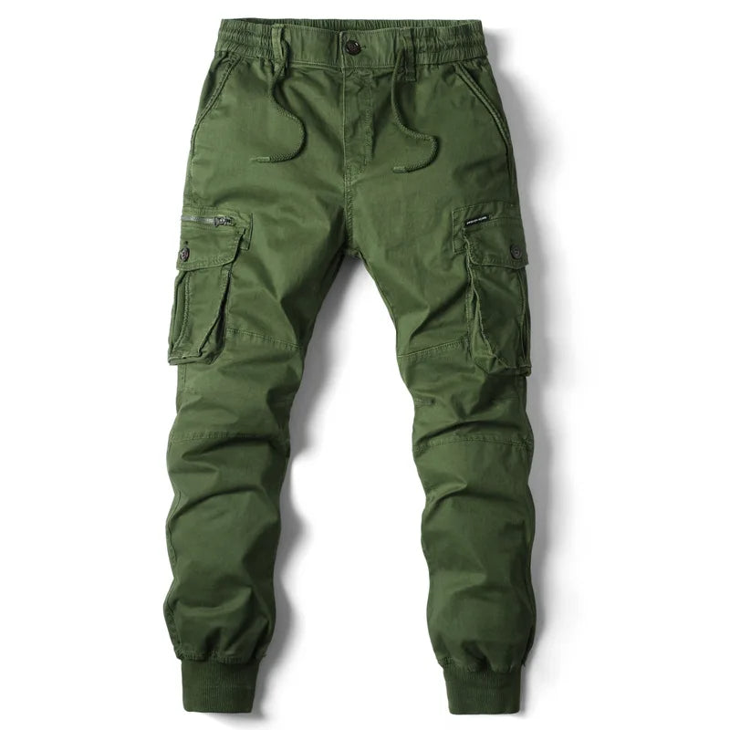 Herren Cargo-Jogginghose Tapered Kordelzug Mehrere Taschen