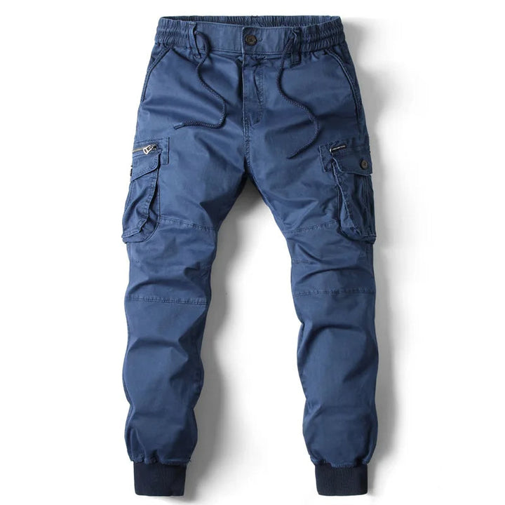 Herren Cargo-Jogginghose Tapered Kordelzug Mehrere Taschen