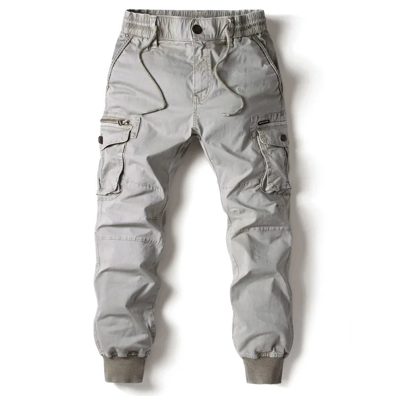 Herren Cargo-Jogginghose Tapered Kordelzug Mehrere Taschen