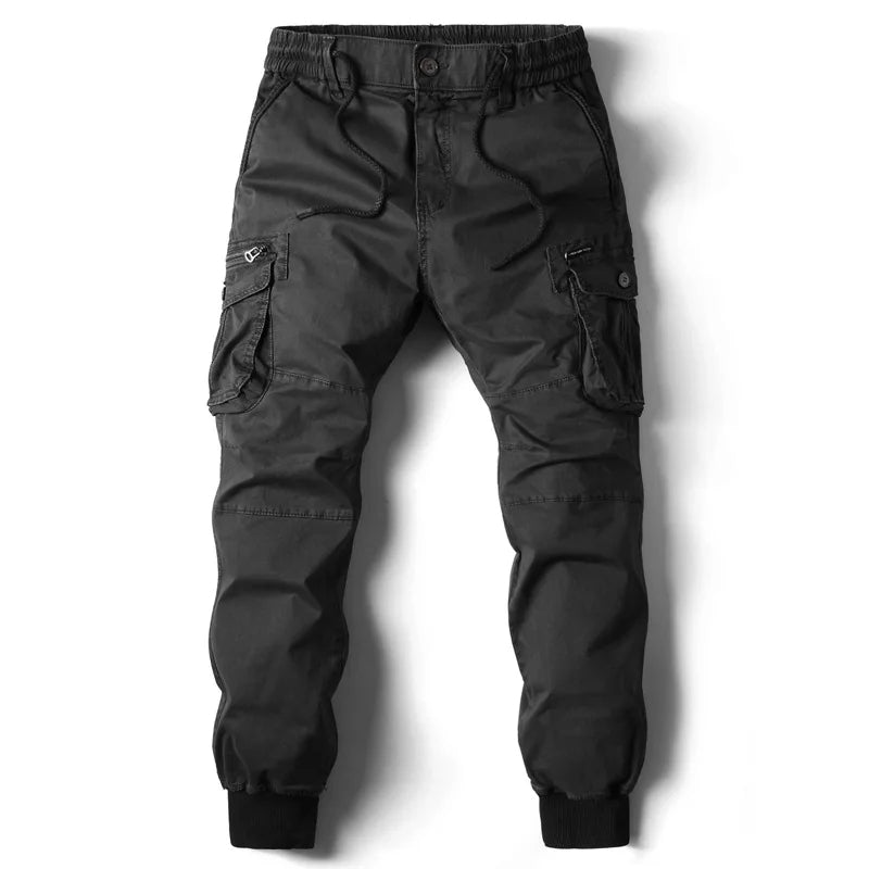 Herren Cargo-Jogginghose Tapered Kordelzug Mehrere Taschen