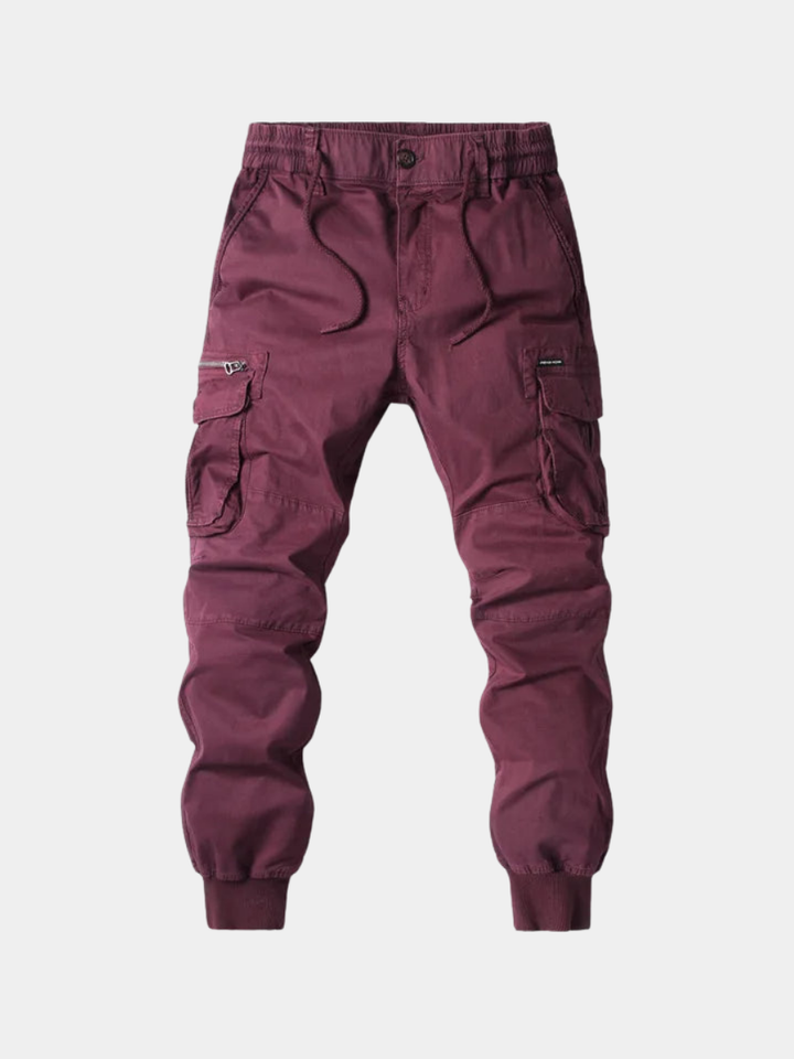 Herren Cargo-Jogginghose Tapered Kordelzug Mehrere Taschen