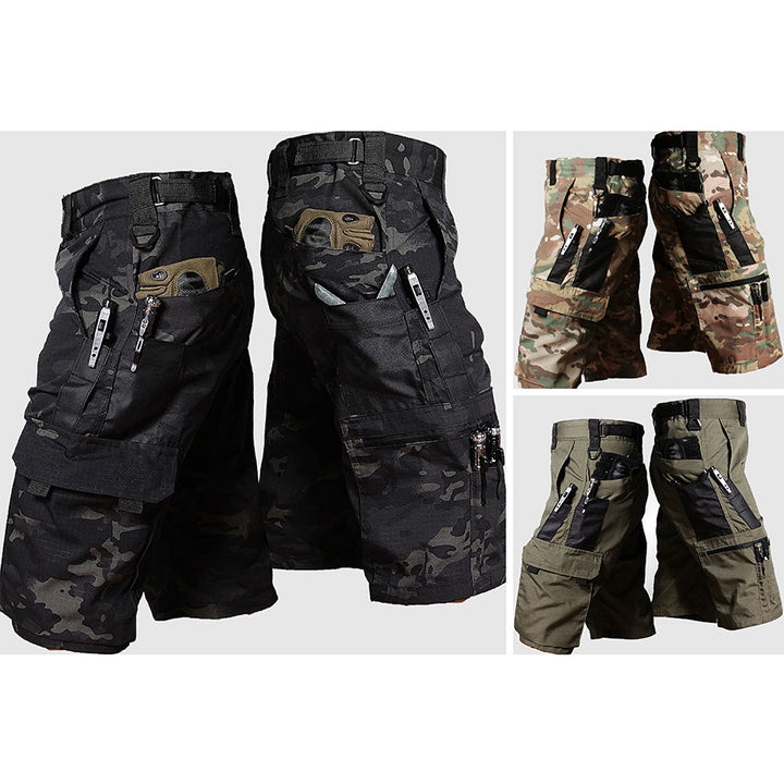 Herren Cargo-Shorts Camouflage Knielang Mehrere Taschen