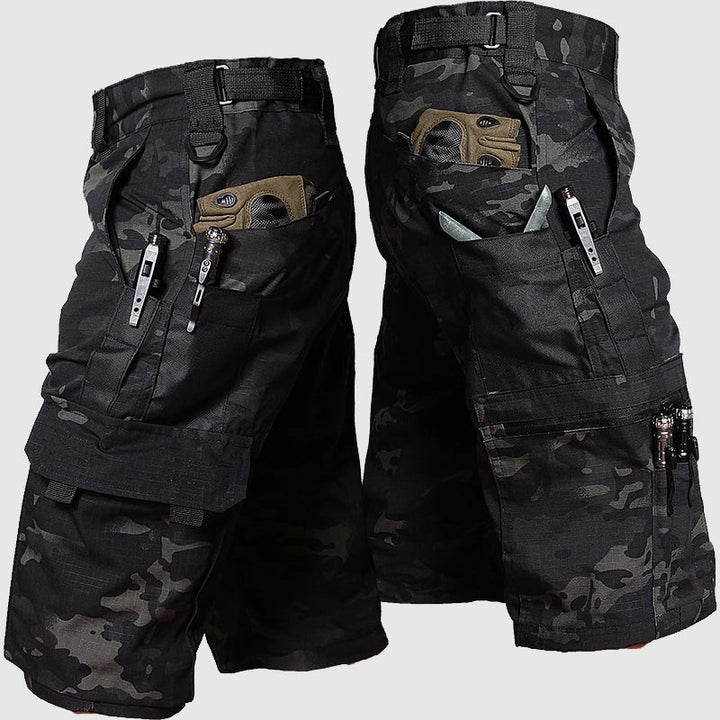 Herren Cargo-Shorts Camouflage Knielang Mehrere Taschen