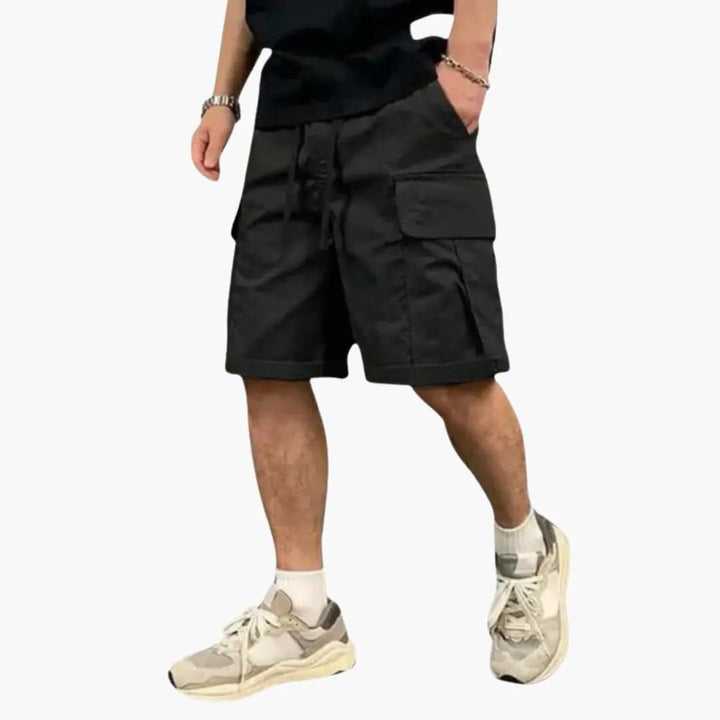 Herren Cargo-Shorts Knielang mit Kordelzug und Taschen