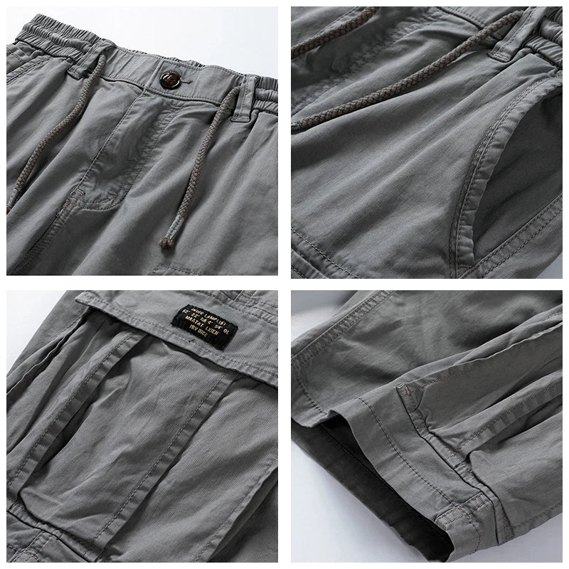 Herren Cargo-Shorts Mehrere Taschen Relaxed Fit Knielang