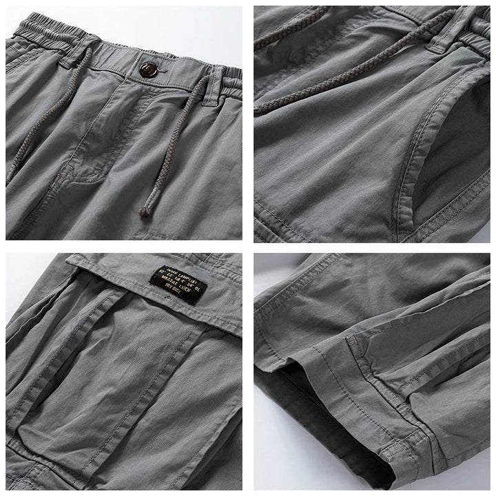 Herren Cargo-Shorts Mehrere Taschen Relaxed Fit Knielang