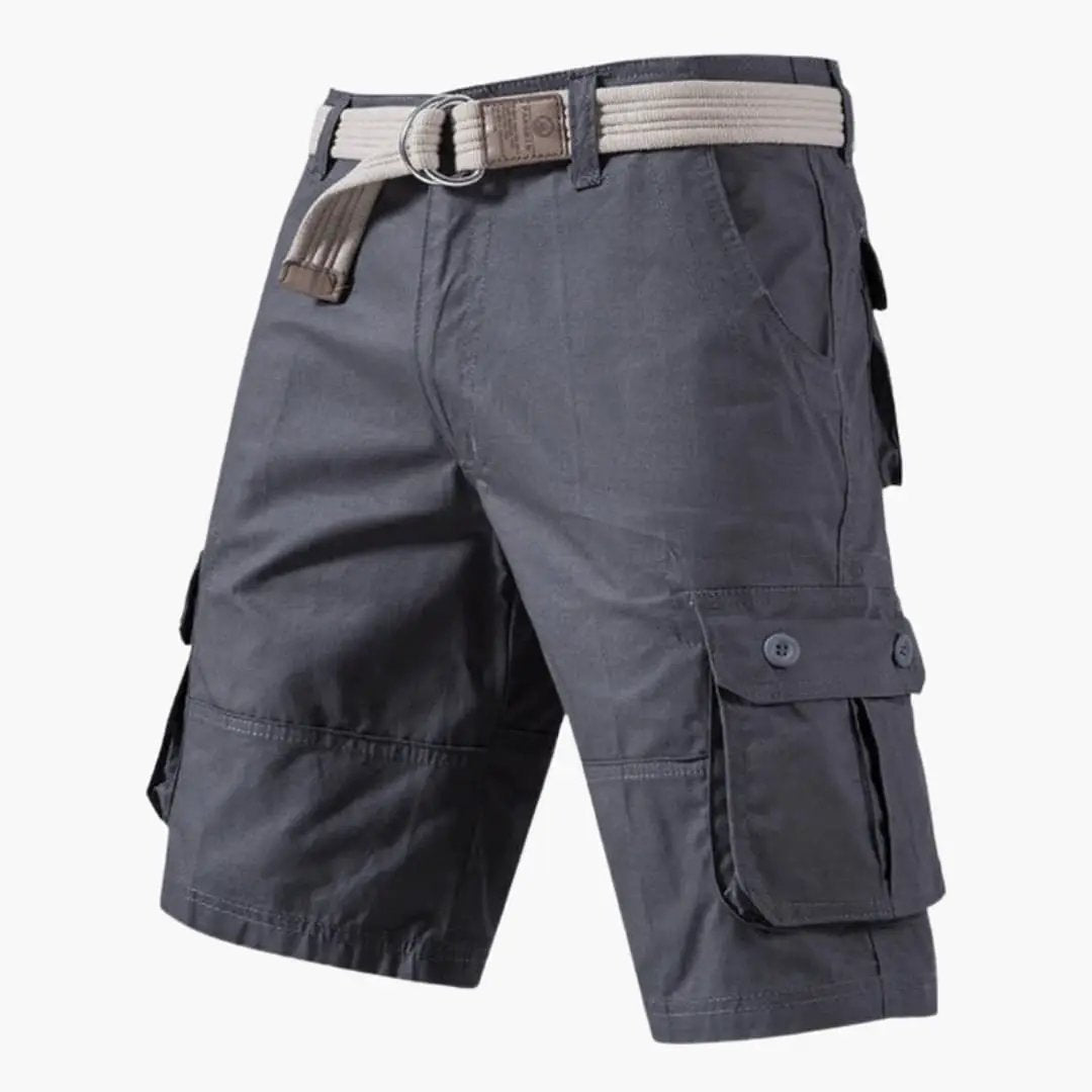 Herren Cargo-Shorts mit Gürtel Mehrere Taschen Knielang
