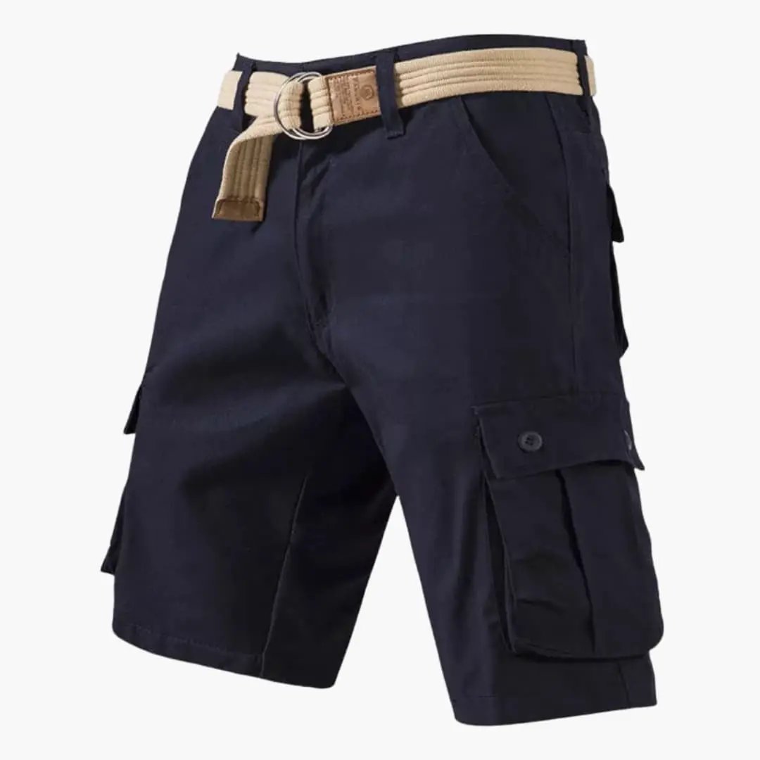 Herren Cargo-Shorts mit Gürtel Mehrere Taschen Knielang