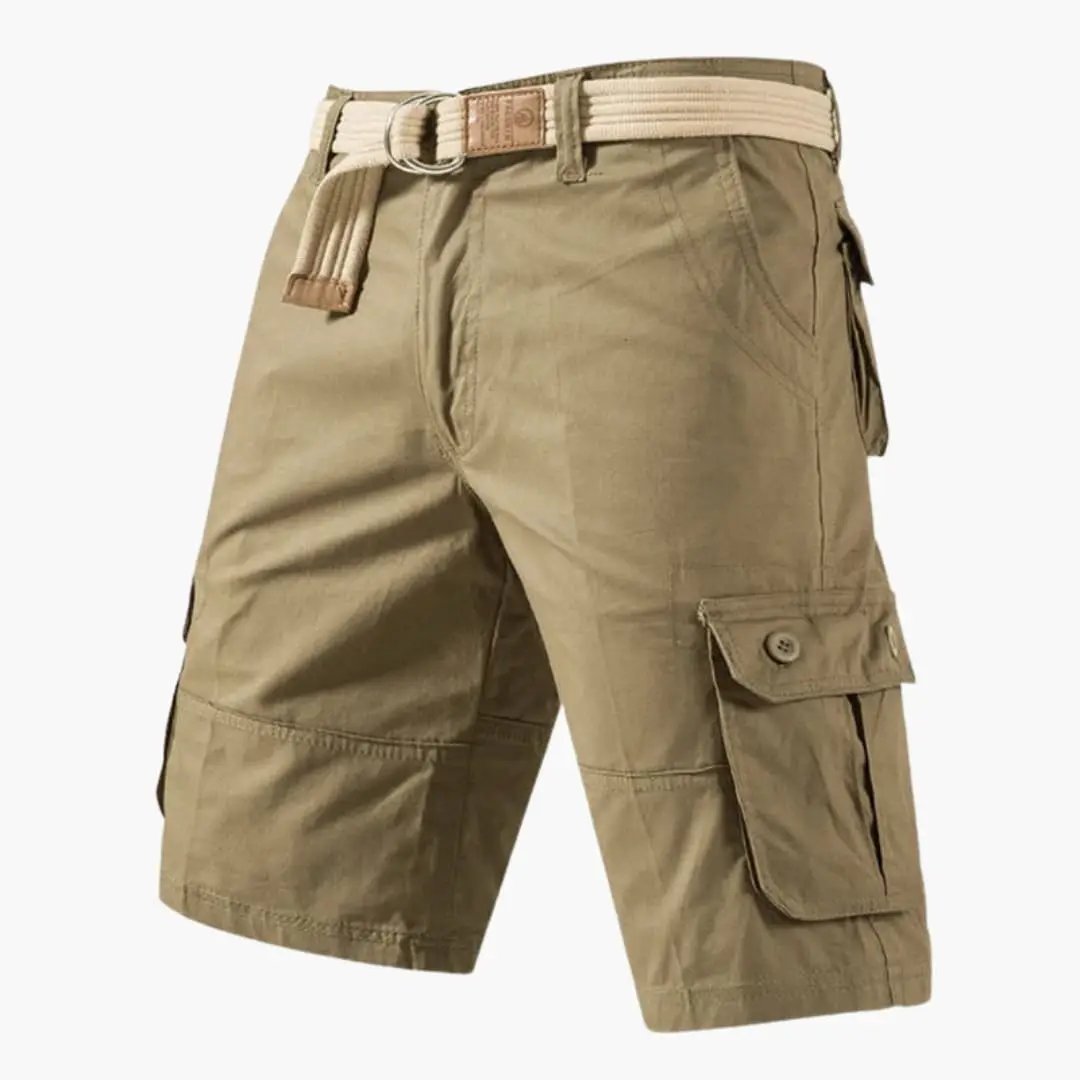 Herren Cargo-Shorts mit Gürtel Mehrere Taschen Knielang