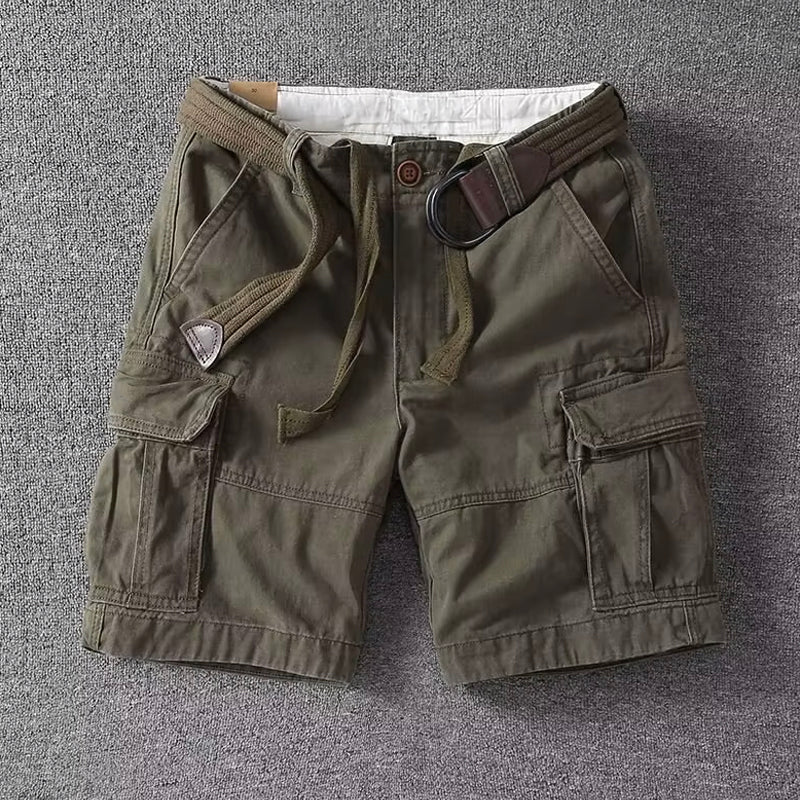 Herren Cargo-Shorts mit Gürtel Mehrere Taschen Relaxed