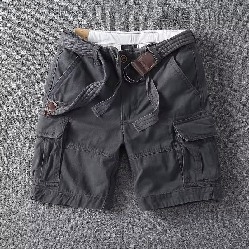 Herren Cargo-Shorts mit Gürtel Mehrere Taschen Relaxed