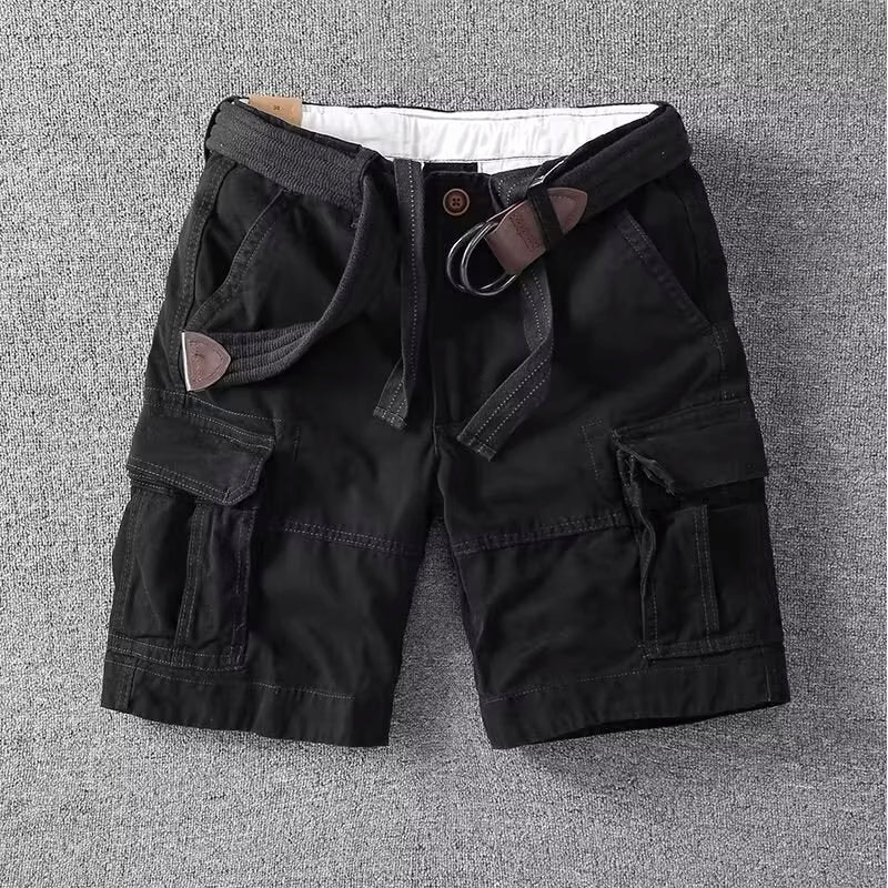 Herren Cargo-Shorts mit Gürtel Mehrere Taschen Relaxed