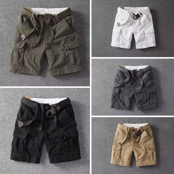 Herren Cargo-Shorts mit Gürtel Mehrere Taschen Relaxed