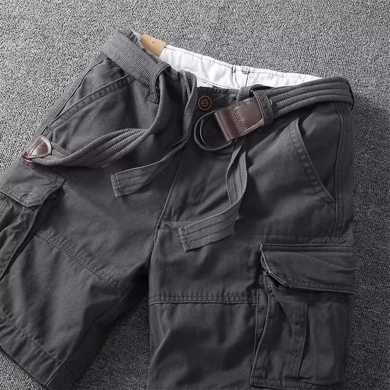 Herren Cargo-Shorts mit Gürtel Mehrere Taschen Relaxed