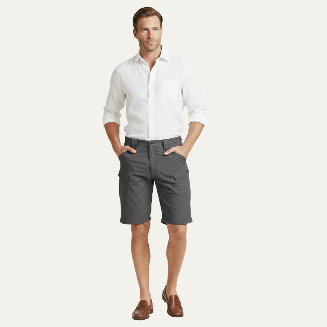 Herren Cargo-Shorts Relaxed Fit Viele Taschen Knielänge