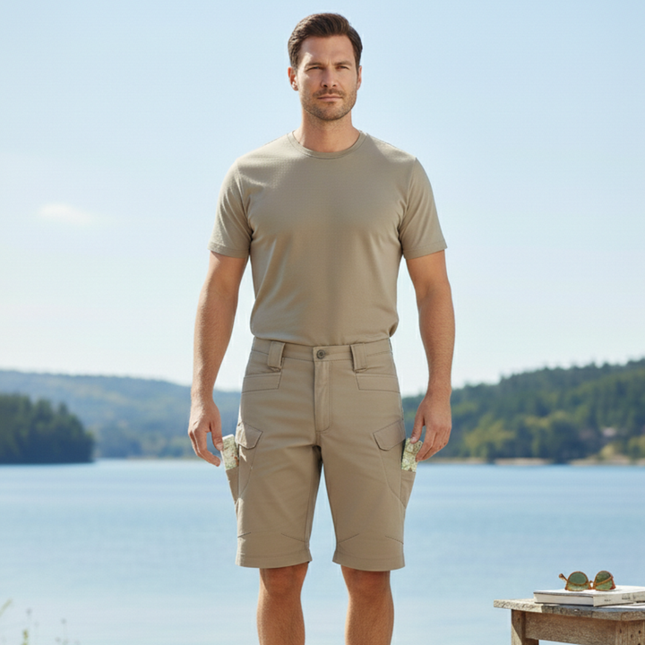 Herren Cargo-Shorts Relaxed Fit Viele Taschen Knielänge
