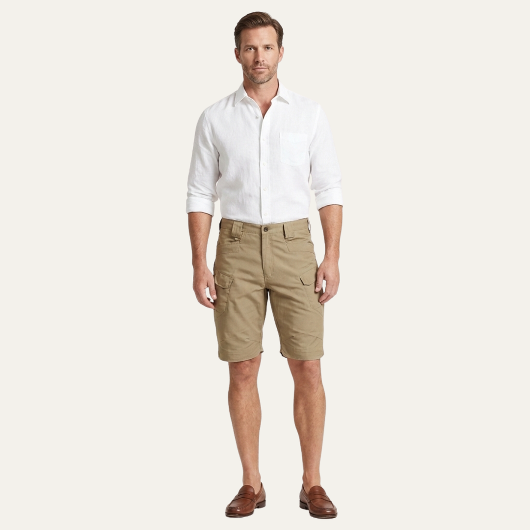 Herren Cargo-Shorts Relaxed Fit Viele Taschen Knielänge
