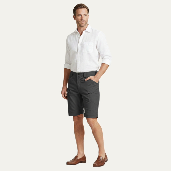 Herren Cargo-Shorts Relaxed Fit Viele Taschen Knielänge