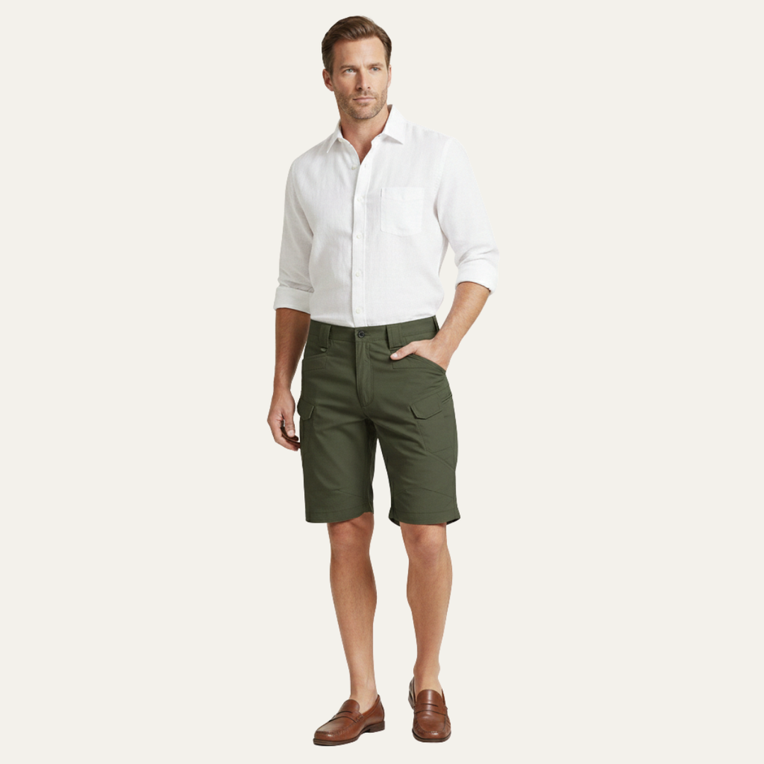 Herren Cargo-Shorts Relaxed Fit Viele Taschen Knielänge