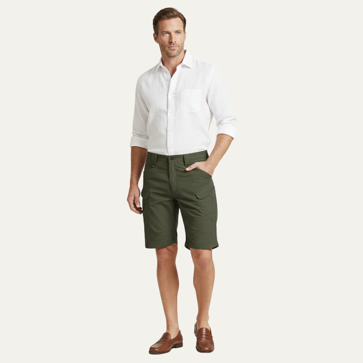 Herren Cargo-Shorts Relaxed Fit Viele Taschen Knielänge