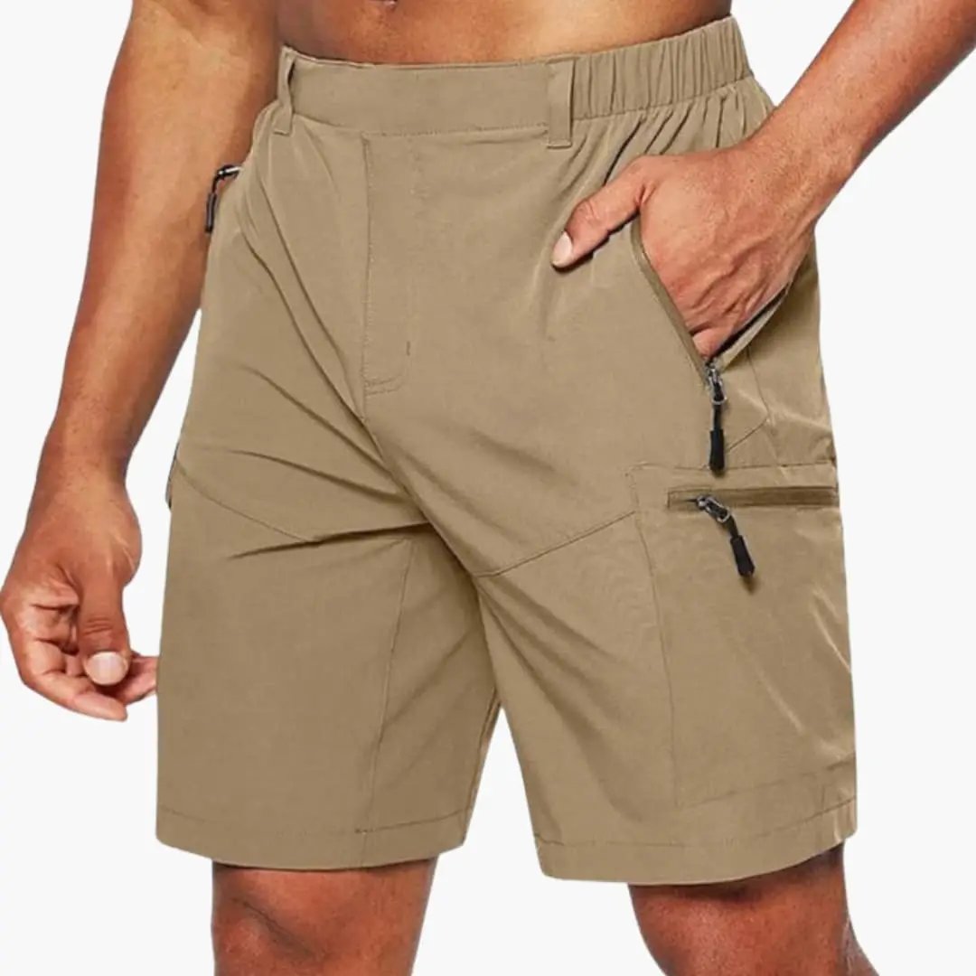 Herren Cargo-Shorts Ripstop Knielang Reissverschlusstaschen
