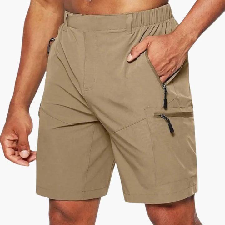 Herren Cargo-Shorts Ripstop Knielang Reissverschlusstaschen