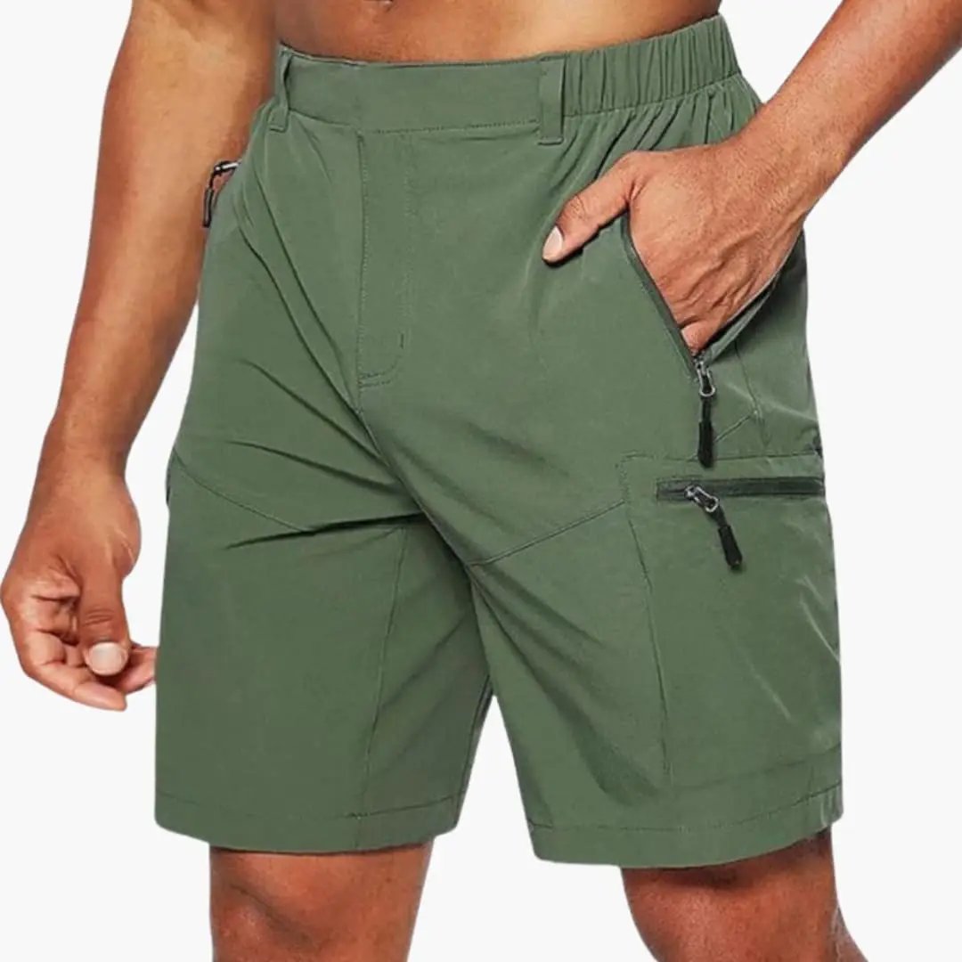 Herren Cargo-Shorts Ripstop Knielang Reissverschlusstaschen