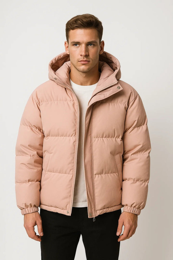 Herren Daunenjacke für den Alltag mit klarer Form - Hellblau