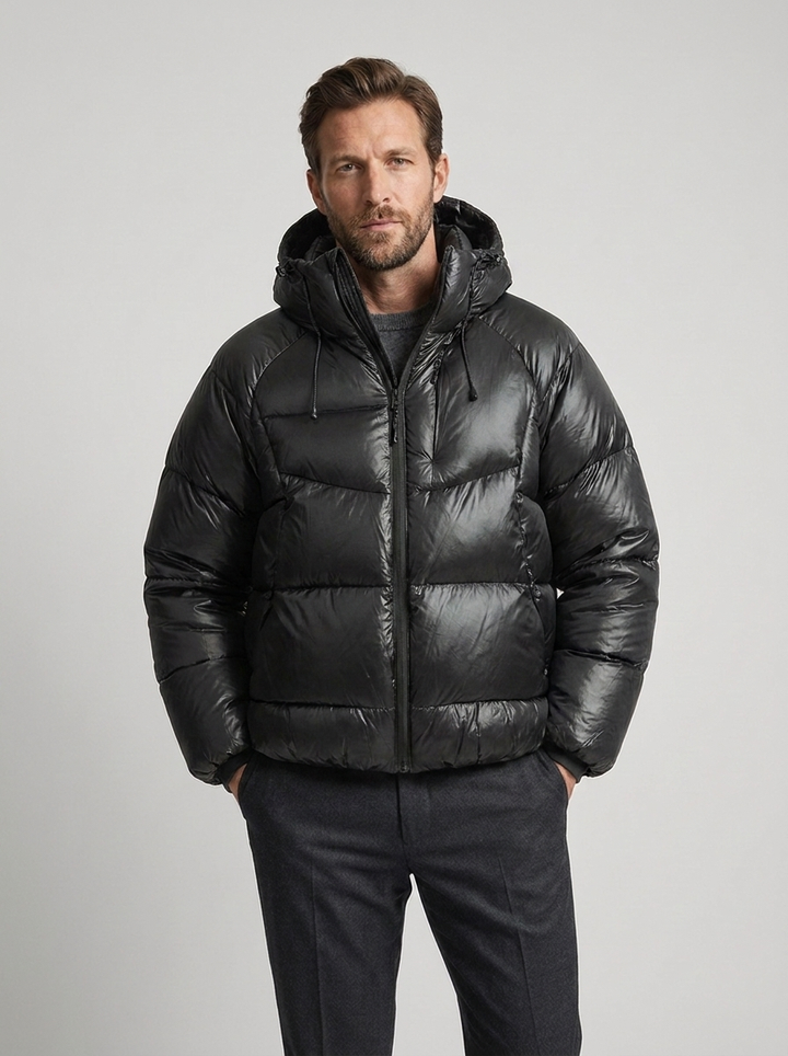 Herren Daunenjacke mit arthur für kalte Tage im Alltag - Grau