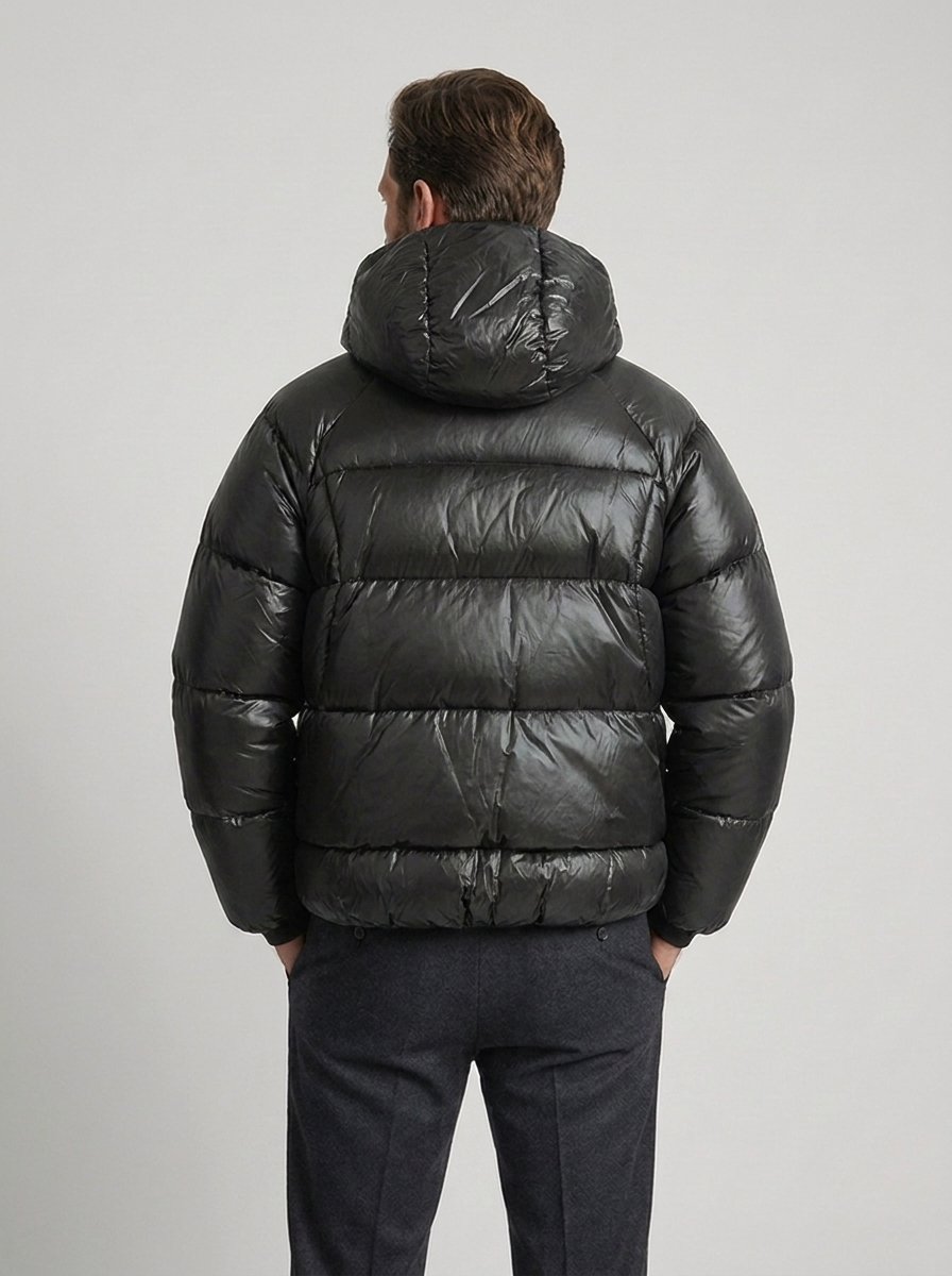 Herren Daunenjacke mit arthur für kalte Tage im Alltag - Schwarz