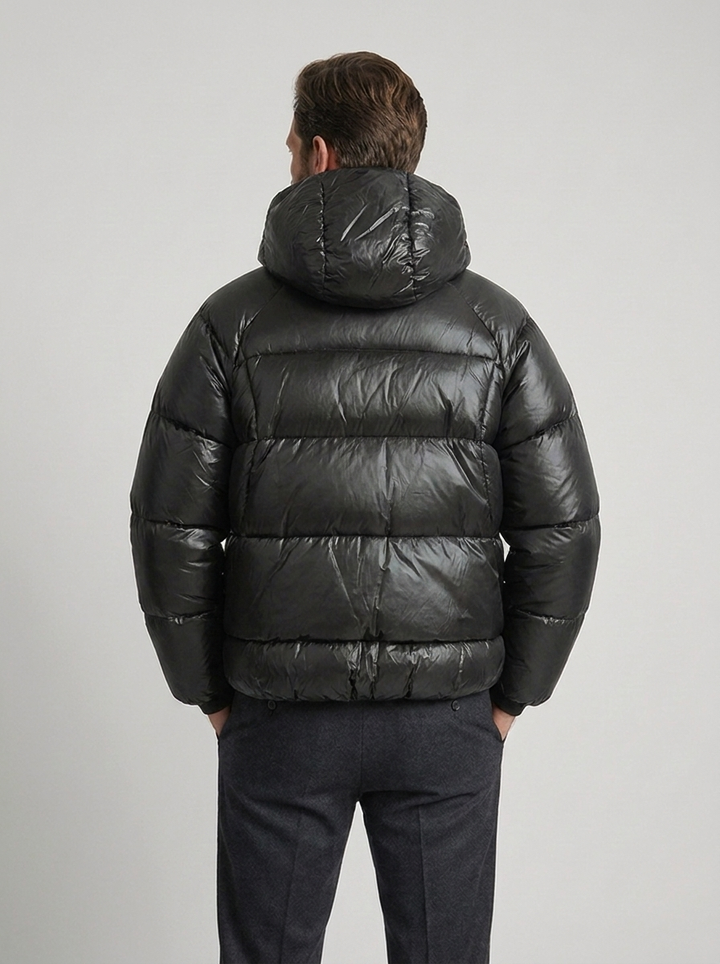 Herren Daunenjacke mit arthur für kalte Tage im Alltag - Schwarz