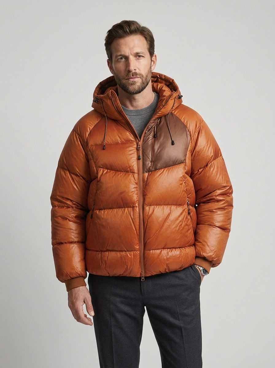 Herren Daunenjacke mit arthur für kalte Tage im Alltag - Schwarz