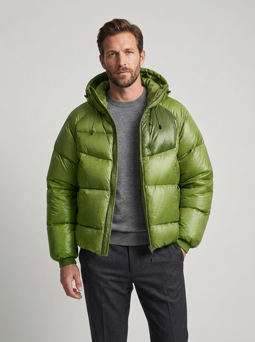 Herren Daunenjacke mit arthur für kalte Tage im Alltag - Schwarz