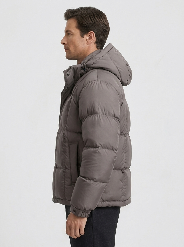 Herren Daunenjacke mit daniel für kalte Tage im Alltag - Braun