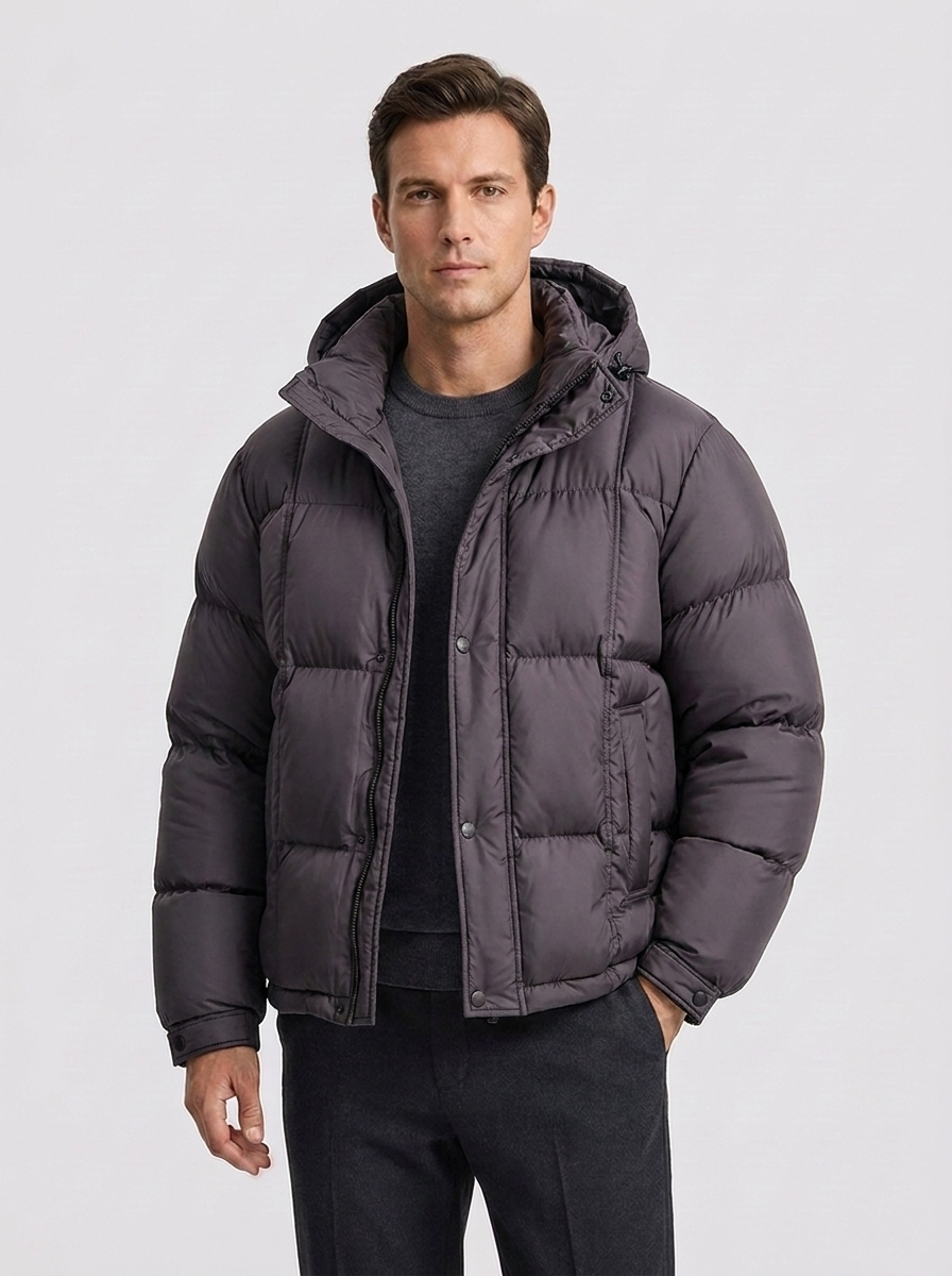 Herren Daunenjacke mit daniel für kalte Tage im Alltag - Braun