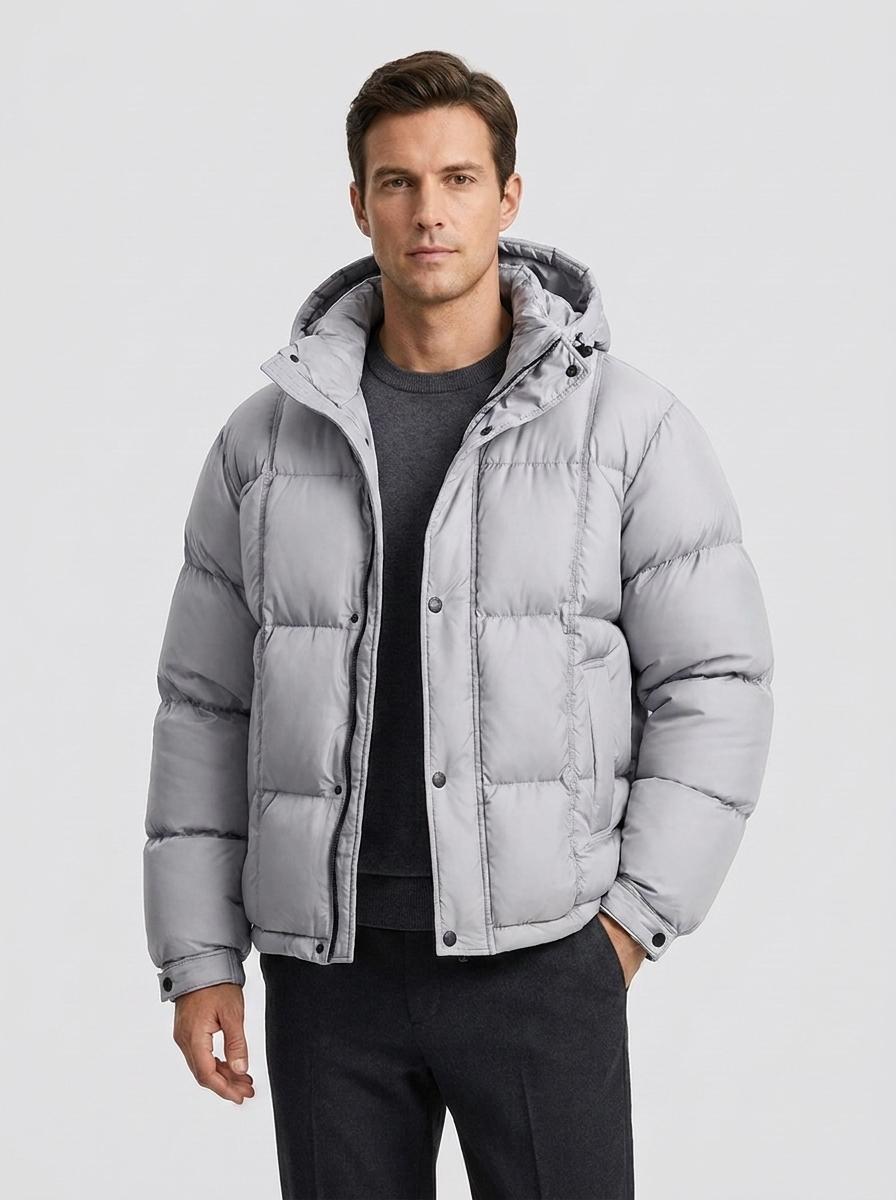 Herren Daunenjacke mit daniel für kalte Tage im Alltag - Grau