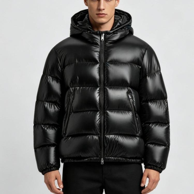 Herren Daunenjacke mit david für kalte Tage im Alltag - Schwarz