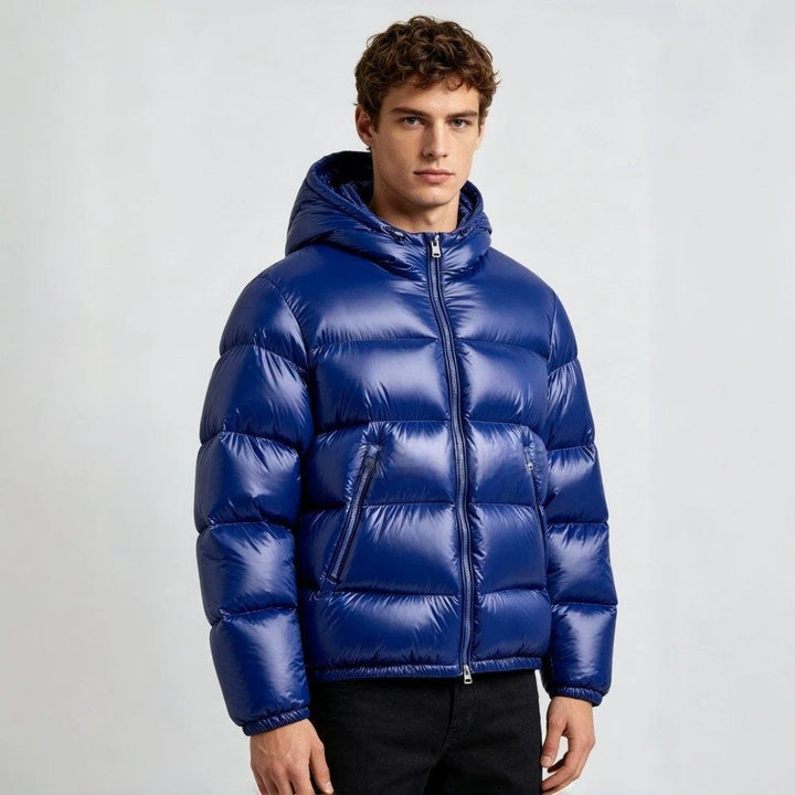 Herren Daunenjacke mit david für kalte Tage im Alltag - Schwarz