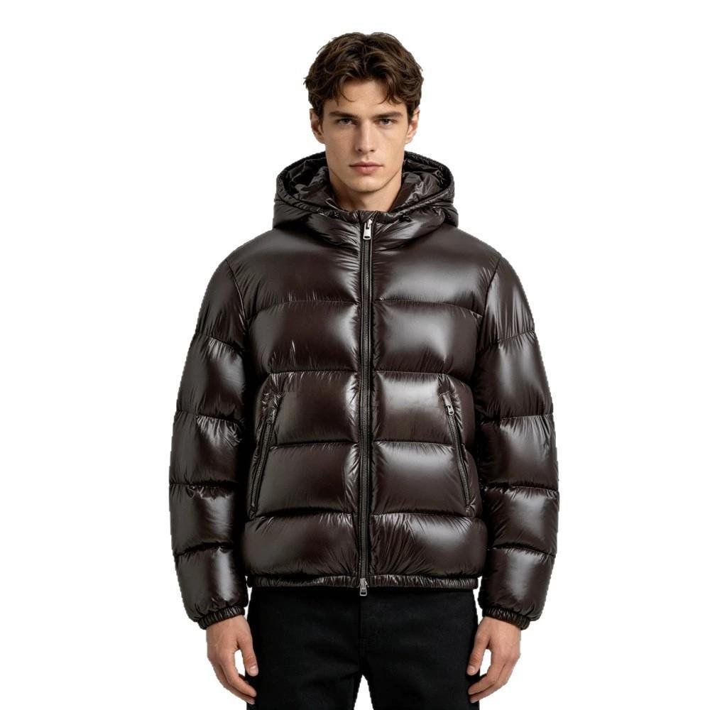 Herren Daunenjacke mit david für kalte Tage im Alltag - Schwarz