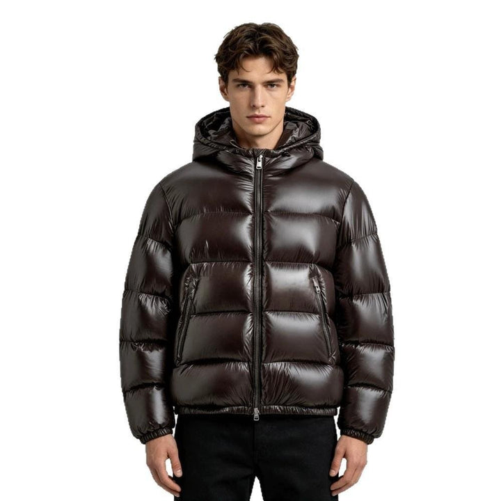Herren Daunenjacke mit david für kalte Tage im Alltag - Schwarz
