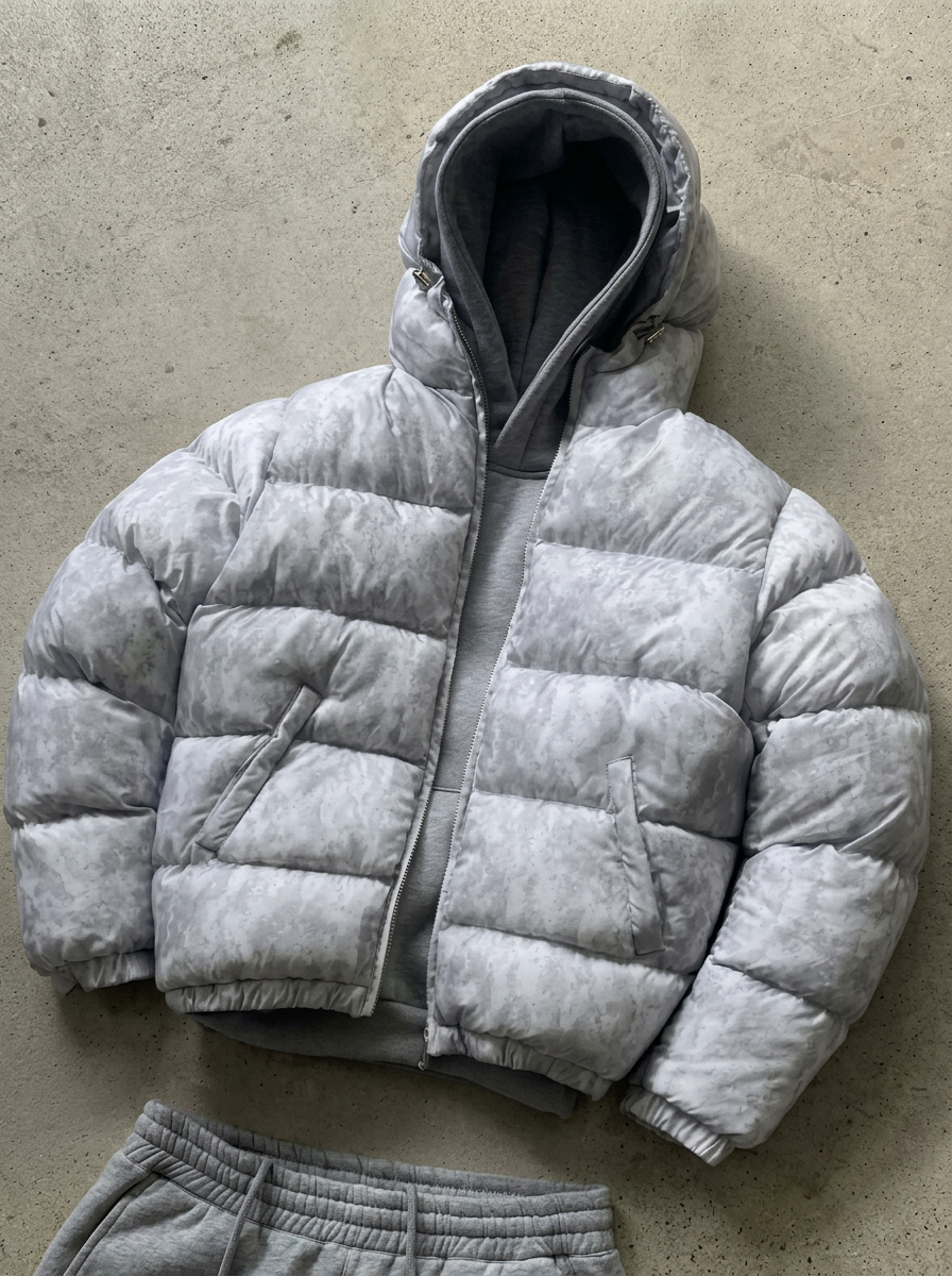 Herren Daunenjacke mit oliver für kalte Tage im Alltag - Grau