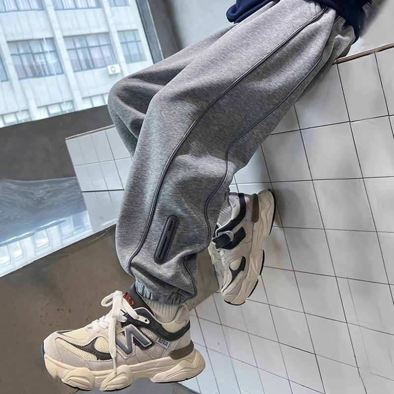 Herren Fleecehose mit lukas für kalte Tage im Alltag - Grau