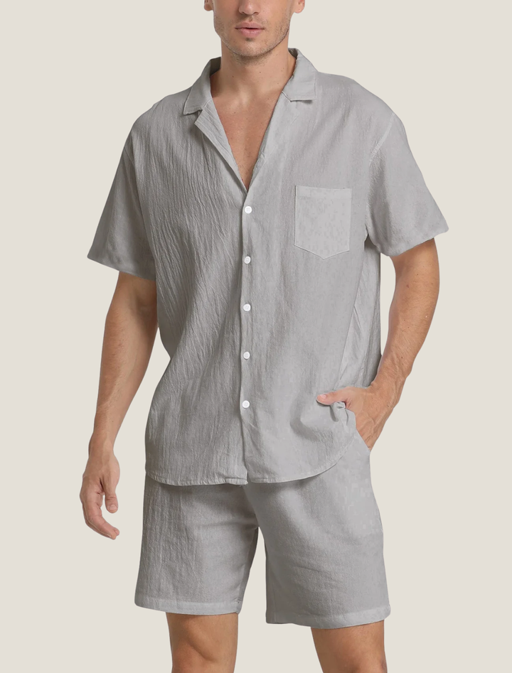 Herren Freizeit-Set Kurzarm Hemd und Shorts Zweiteiler