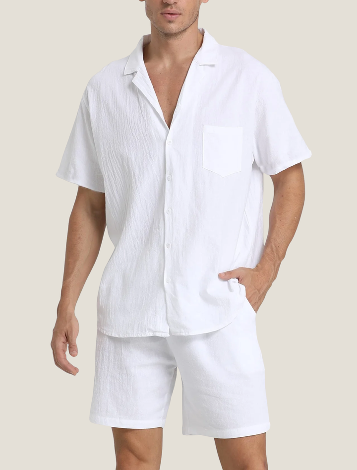 Herren Freizeit-Set Kurzarm Hemd und Shorts Zweiteiler
